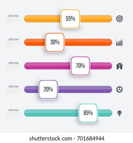 Vector illustration infographic five options. Stock vector