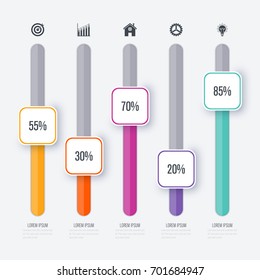 Vector illustration infographic five options. Stock vector