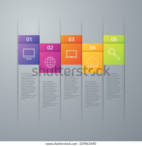 Vector Illustration Infographic Five Options Stock Vector Royalty Free 329863640 