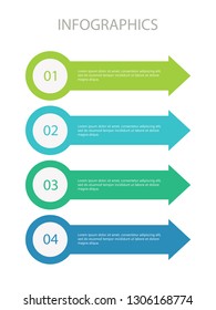 Vector illustration of infographic four options. Can be used as a template for brochures, business, web design, banner.