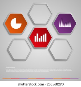 Vector illustration infographic hexagons