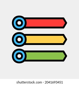 Ilustración vectorial del icono de infografía en el estilo de línea rellena para cualquier proyecto, uso para la presentación de la aplicación móvil del sitio web