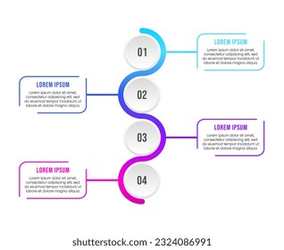 Vector illustration Infographic label design template with 4  steps. Suitable for process diagram, business, marketing, presentations, timeline, workflow layout, banner, flow chart, element