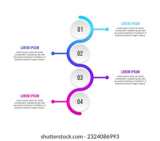 Vector illustration Infographic label design template with 4  steps. Suitable for process diagram, business, marketing, presentations, timeline, workflow layout, banner, flow chart, element