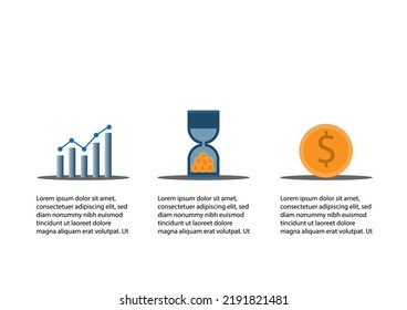 vector illustration infographic long term investment, time investing, success takes time, growth profit, step to investing, process investment, financial investing