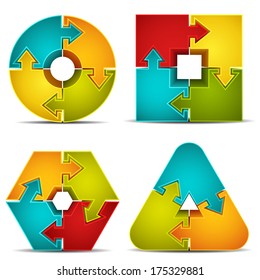 Vector illustration of infographic puzzle. 