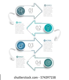 Vector illustration infographic template with 3D circles paper label, business template for presentation. Creative concept for infographic, diagram, flowchart, workflow layout, content, steps, chart.