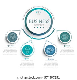 Vector Illustration Infographic Template 3d Circles Stock Vector ...