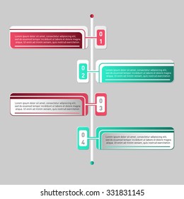 Vector illustration infographic template with 4 steps, 4 options. Can be used for infographics, banner, poster, web design, brochure, presentation
