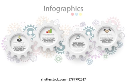 Vector illustration of an infographic template for business analysis, team work, presentations, graph, diagrams. Four options.