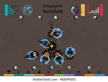 Vector illustration Infographic template  Business modern Idea and Concept 