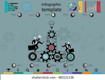 Vector illustration Infographic template  Business modern Idea and Concept 