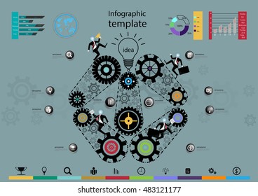 Vector illustration Infographic template  Business modern Idea and Concept 