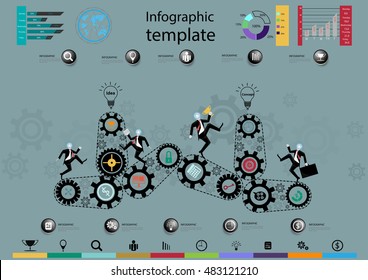 Vector illustration Infographic template  Business modern Idea and Concept 