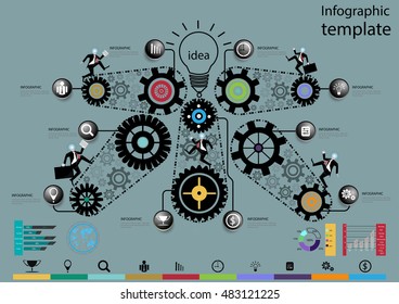 Vector illustration Infographic template  Business modern Idea and Concept 