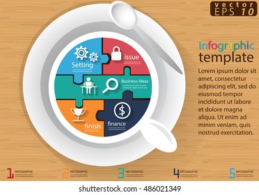 Vector illustration Infographic template coffee cup Business modern Idea and Concept with icon
