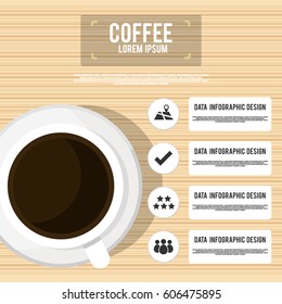 Vector illustration Infographic template coffee cup Business modern Idea and Concept with icon