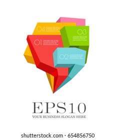 Vector illustration of infographic template with speech bubbles