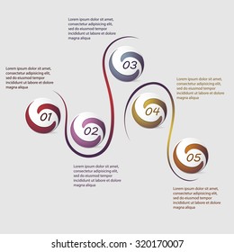 Vector illustration infographic template with step, options. Can be used for infographics, banner, poster, web design, brochure, presentation
