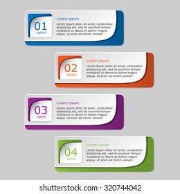 Vector illustration infographic template with step, options. Can be used for infographics, banner, poster, web design, brochure, presentation