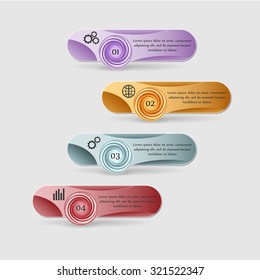 Vector illustration infographic template with step, options. Can be used for infographics, banner, poster, web design, brochure, presentation