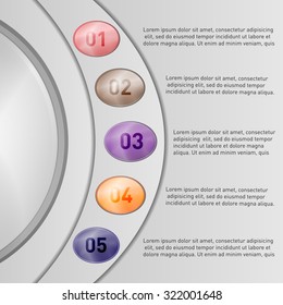 Vector illustration infographic template with step, options. Can be used for infographics, banner, poster, web design, brochure, presentation