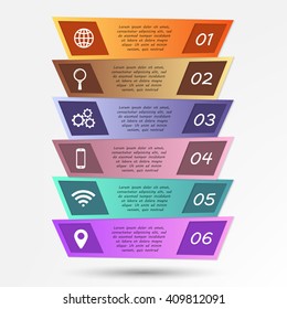 Vector illustration infographic template with step, options. Can be used for infographics, banner, poster, web design, brochure, presentation