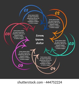 Vector illustration infographic template with step, options. Can be used for infographics, banner, poster, web design, brochure, presentation