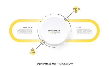 Vector illustration infographic template. Timeline with 2 option or steps. Can be used for workflow layout, diagram, annual report, web design.