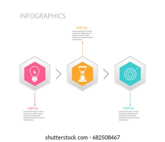 Vector illustration of infographic three options. Can be used as a template for brochures, business web design, banner.
