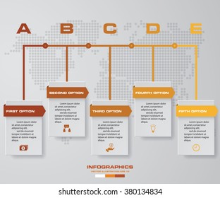 Vector illustration infographic timeline of 5 options. EPS10.