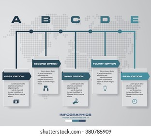 Vector illustration infographic timeline of 5 options. EPS10.