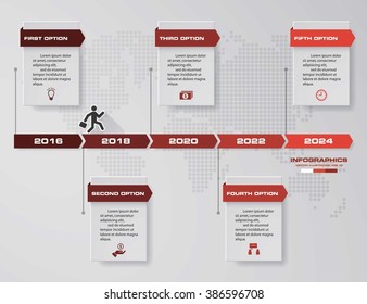 Vector illustration infographic timeline of 5 options. EPS10.