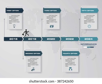Vector illustration infographic timeline of 5 options. EPS10.