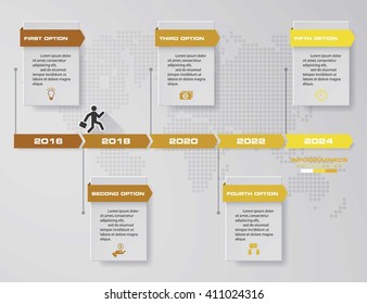 Vector illustration infographic timeline of 5 options. EPS10.