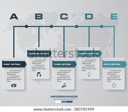 Vector illustration infographic timeline of 5 options. EPS10.