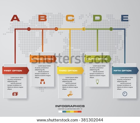 Vector illustration infographic timeline of 5 options. EPS10.