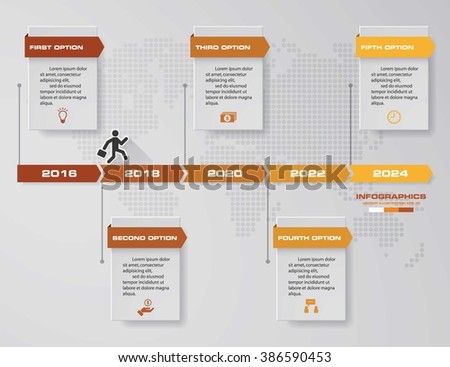Vector illustration infographic timeline of 5 options. EPS10.
