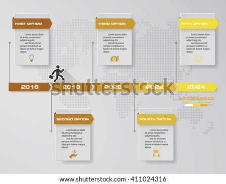 Vector illustration infographic timeline of 5 options. EPS10.