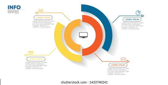Vector illustration infographic timeline design template with label design and icons.