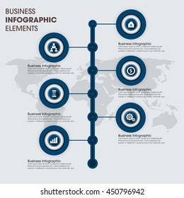 Vector illustration infographic timeline of seven options.