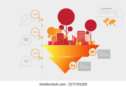 Vector illustration infographic with urban landscape