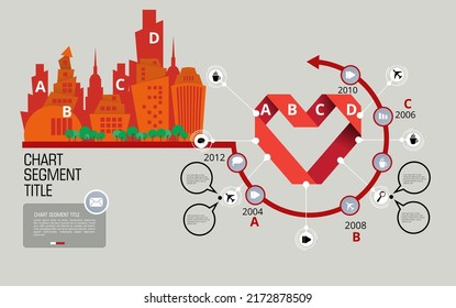 Vector illustration of infographic urban landscape. Smart city with futuristic elements