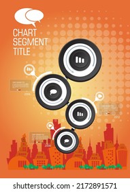 Vector illustration of infographic urban landscape. Smart city with futuristic elements