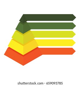 Vector illustration infographic or web design template.  Isometric pyramid chart diagram. Useful for presentations and advertising.