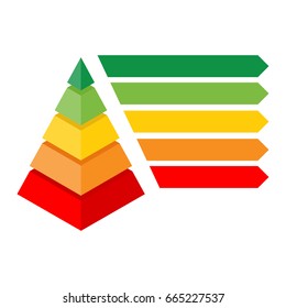 Vector illustration infographic or web design template.  Isometric pyramid chart diagram. Useful for presentations and advertising.