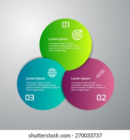Vector illustration infographics 3 colored circles