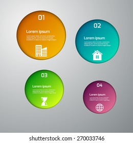 Vector illustration infographics 4 circle options