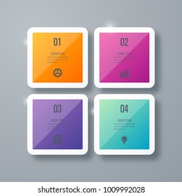 Vector illustration infographics 4 options. Data and information visualization. Dynamic infographics stylish geometric. element for design business invitations, gift cards, flyers and brochures