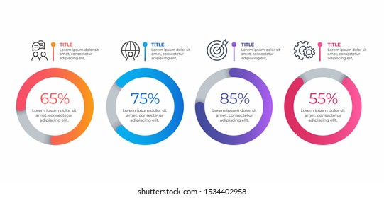 Vector illustration infographics 4 options. Template for business or presentation

